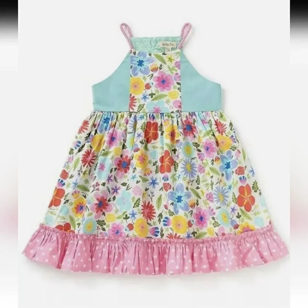 GirlsβMatilda Jane Sleeveless Flora and Fauna Dress Pink Floralβ10